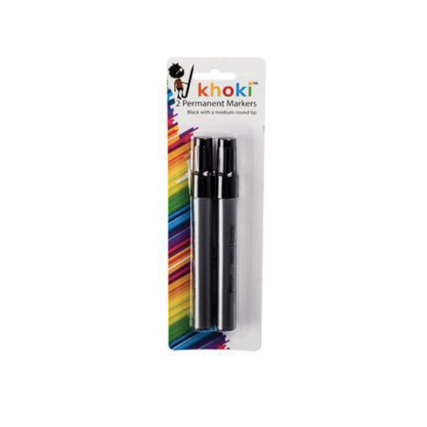 Khoki Stationary- Black Permanent Markers- Pack Of 3