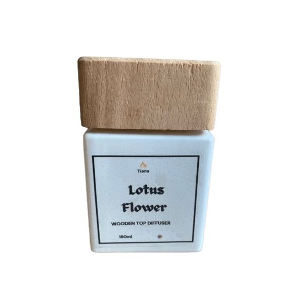 TTiana Wooden Top Diffuser - 180ml - Lotus Flower