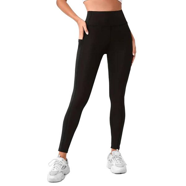 High Waisted Gym Tights Leggings Yoga Pants. Side Pockets &amp; Tummy Control