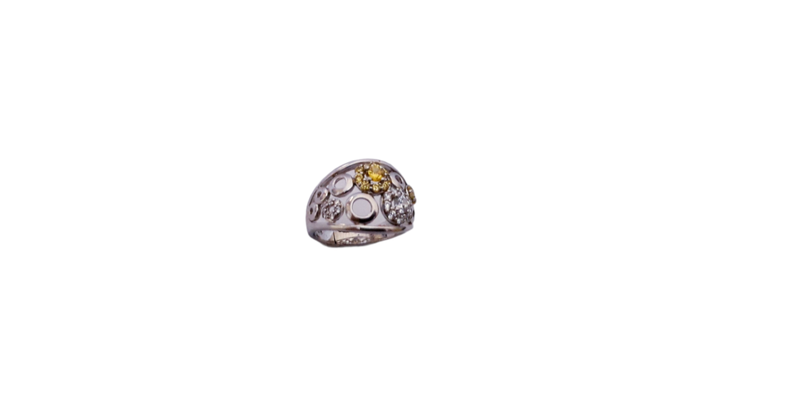 925 Sterling Silver Yellow stone ring