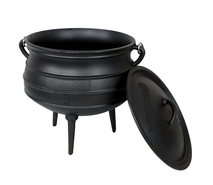 ROYAL Home Heavy Duty 3 Legged Cast Iron Potjie Pot with handle - No.3