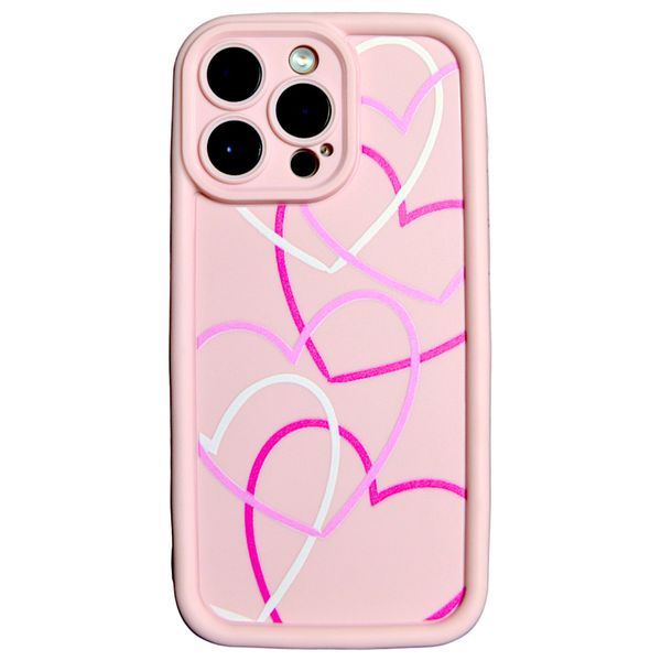 Pretty Pink - Phone Case with Big Hearts - Iphone 15 Pro Max