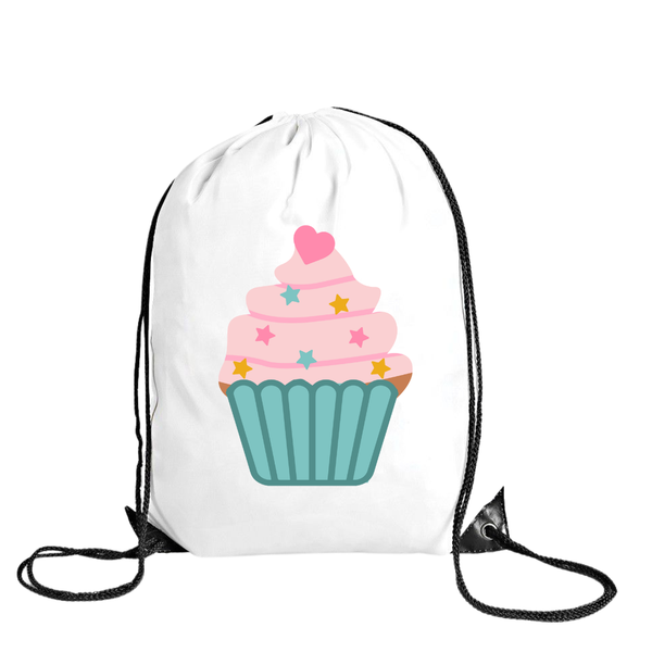 Katz Designs - Drawstring Bag -Polyester - Cup Cake Zombie