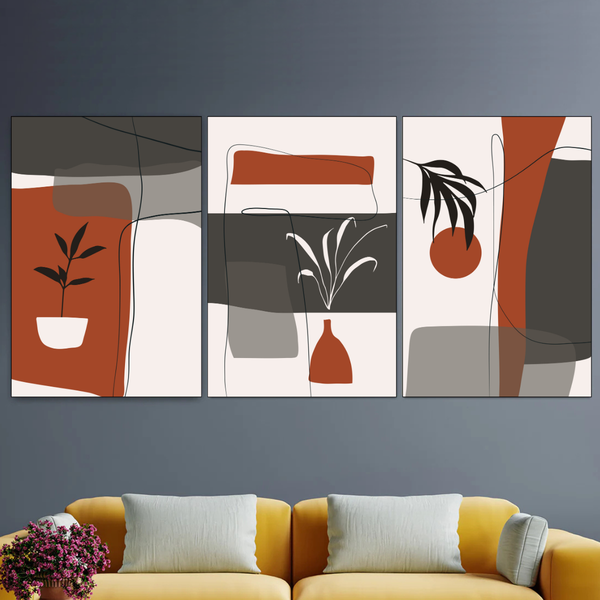 Set Of 3 - 28X40Cm - Palm Leaf Bohemian image