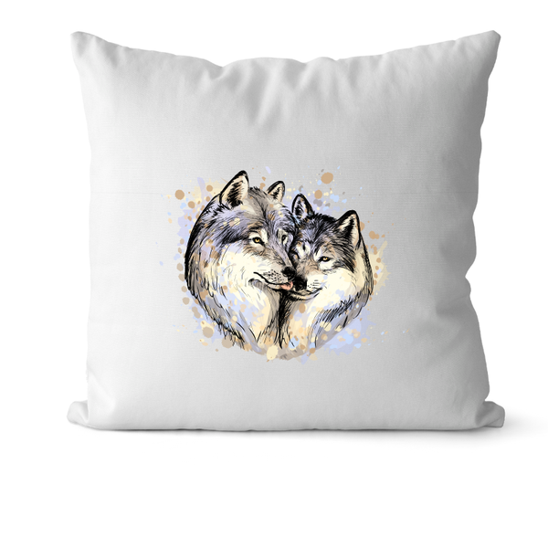 Scatter Cushion 30cm - Two Wolf Printed Cushion