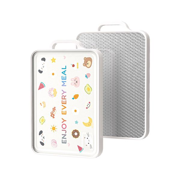 Double-Sided Stainless Steel &amp; Wheat Straw Cutting Board, Dishwasher Safe