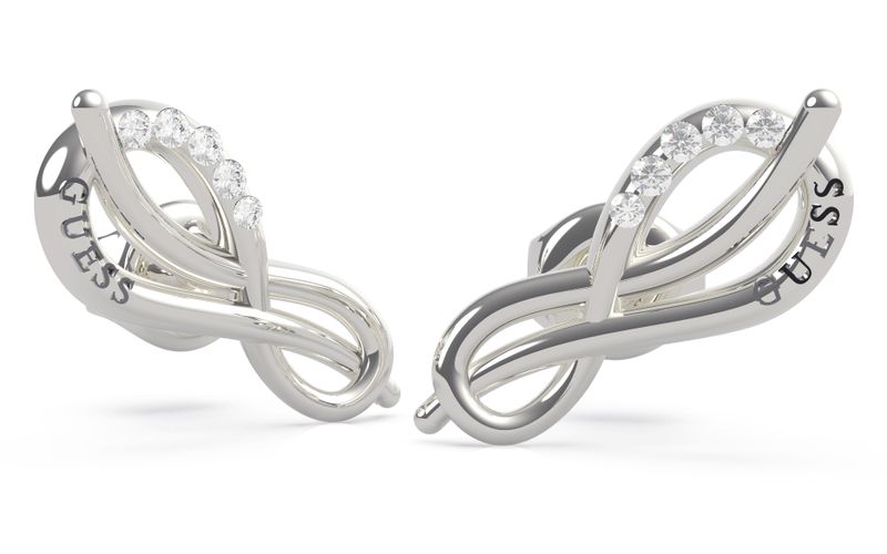 Guess - Eternal Love Pave Infinity Symbol Earrings Silver