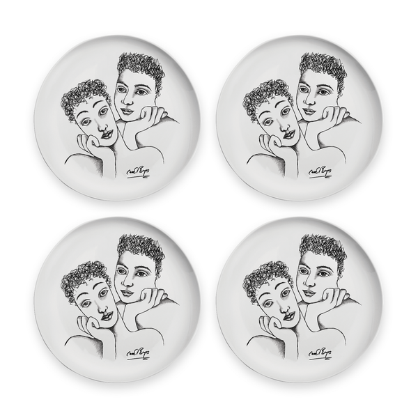 Carrol Boyes Dinner Plate Set of 4- Two of a Kind