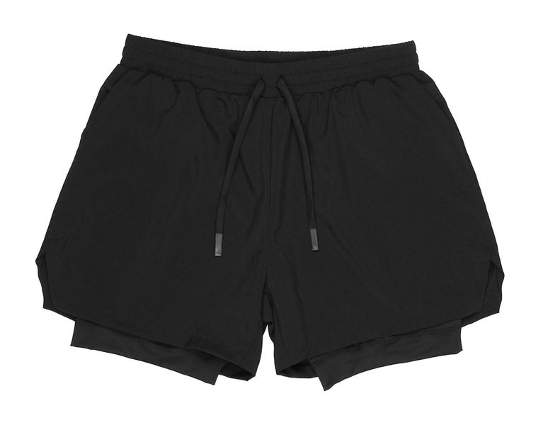 Men's 2 in 1 Running Shorts - Black