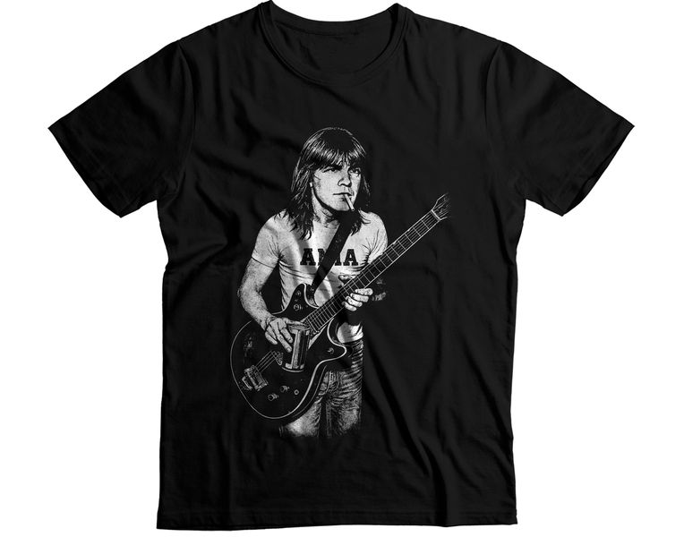 Malcolm Young AC DC Rhythm Guitar Legend Graphic T-Shirt