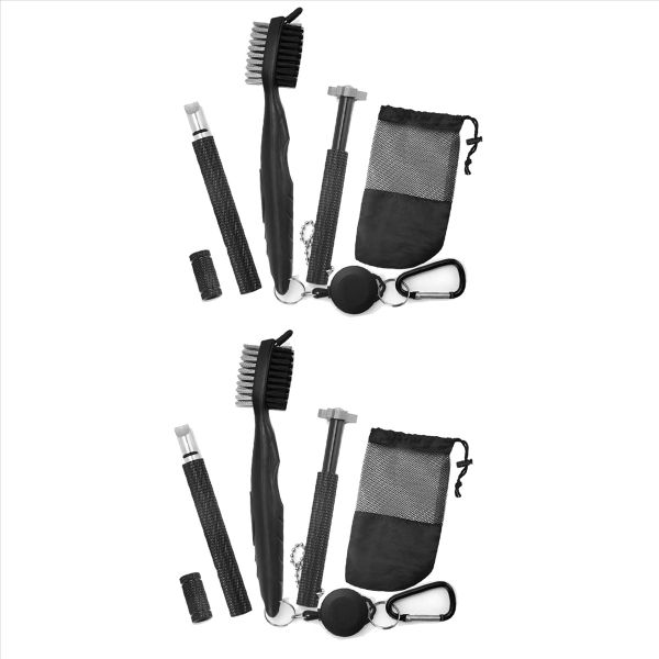 Retractable Golf Brush And 2 Golf Club Groove Sharpener