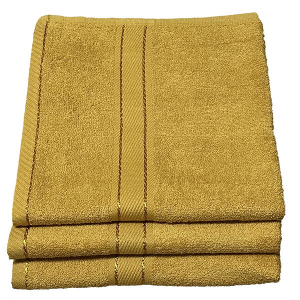 Hand Towel Cotton 50 x 100cm - Mustard - 3 Pack