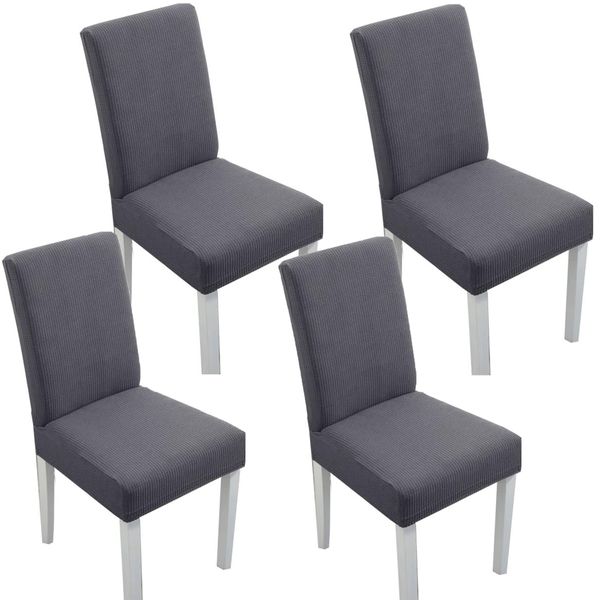 4Pcs Dining Chair Covers Polyester Stretch Slipcovers Removable Available
