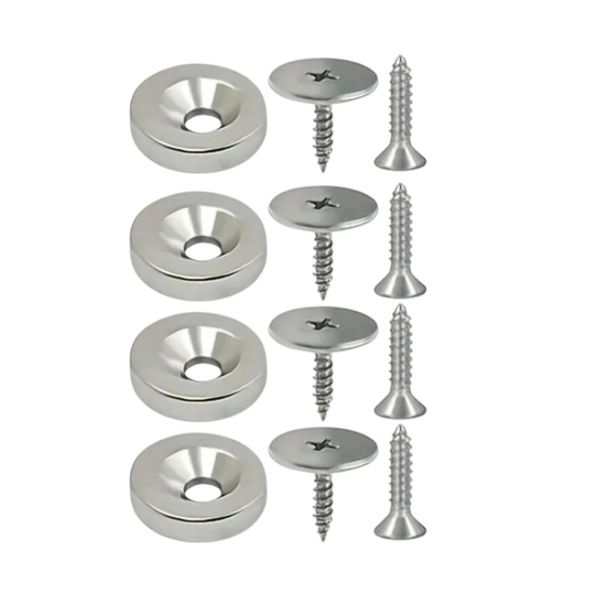 4 Piece Cabinet Door Magnetic Catch Set With Screws
