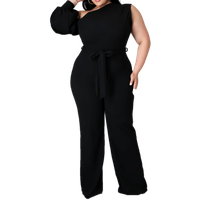  IyMoo Women's Plus Size Summer Solid Jumpsuit Casual