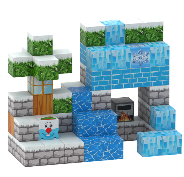 75-Piece Build Mine Magnet World Pixel Cube Blocks - Snow House
