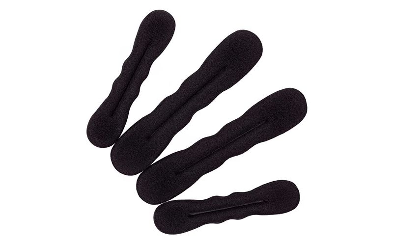 Women/Girls Hair Bun Makers - Flexible Reusable Bun - Black - 4 Pack