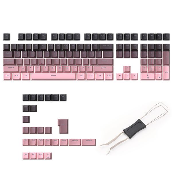 134 Black and Berry Keycap Double Shot PBT Front Printed Keyboard Accessory