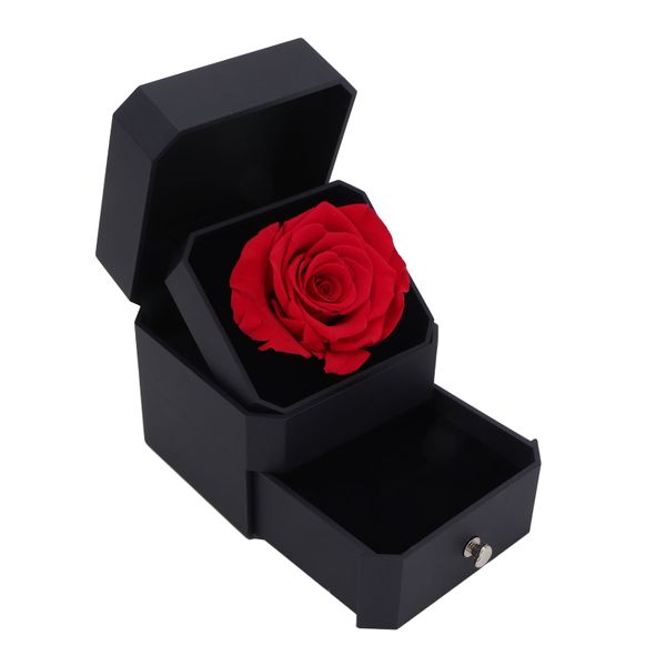Velvet Jewelry Box with Drawer - Anniversary Gift Storage Case in Blue