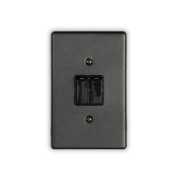 Crabtree 2 Lever 1 Way Graphite Switch