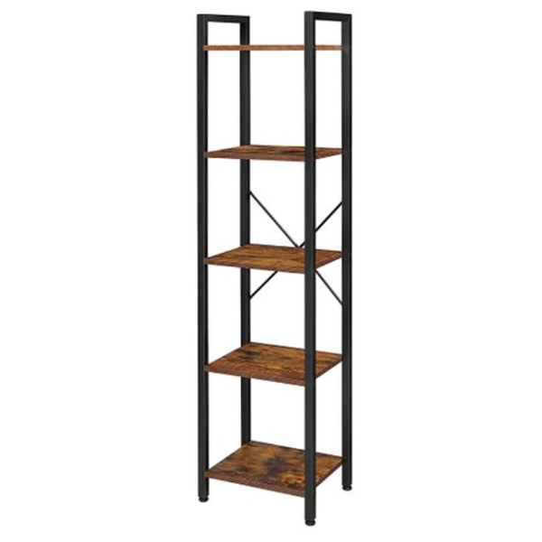 5-Tier Wooden Bookcase - Freestanding Bookshelf for Storage &amp; Display