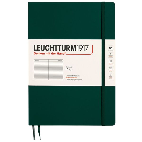 Leuchtturm Notebook Composition (B5), Softcover Journal, 123 Ruled Pages