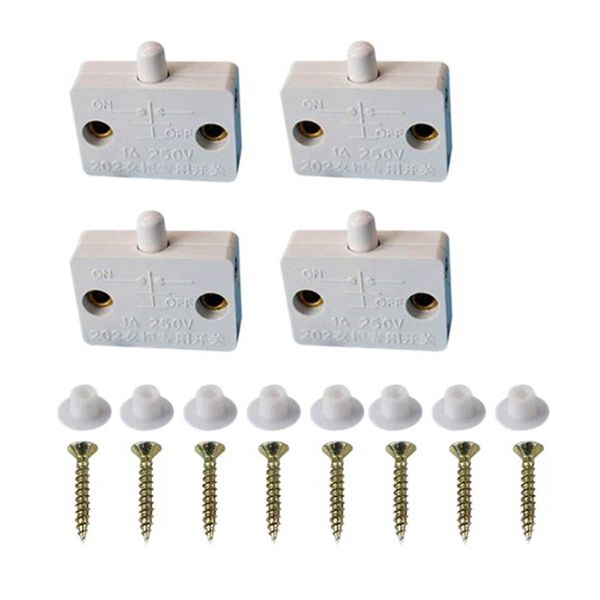 4 Pcs Cabinet Door Lamp Switch Applicable To 12V 24V 110V White