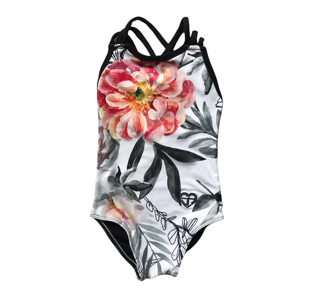 StrutActive Donut Floral Strappy Swim Suit Costume for Girls | Made in SA