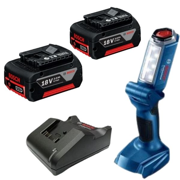 Bosch - Cordless Jobsite Light Including 2x Batteries &amp; Quick Charger 18V
