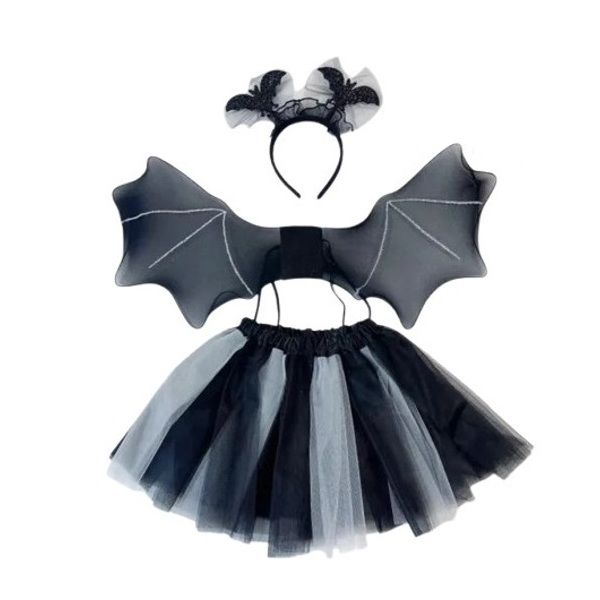 Halloween Dress Up Set for Kids - Wings, Tutu &amp; Headband