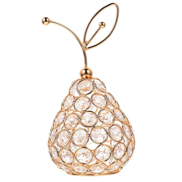 Home Decor Delicate 3D Golden Crystallised Pear Ornament (19cm)