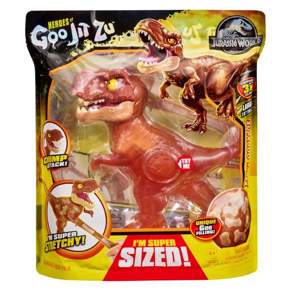 Goo Jit Zu Jurassic World Supagoo Stretchy T-Rex Dinosaur Super Sized 20cm