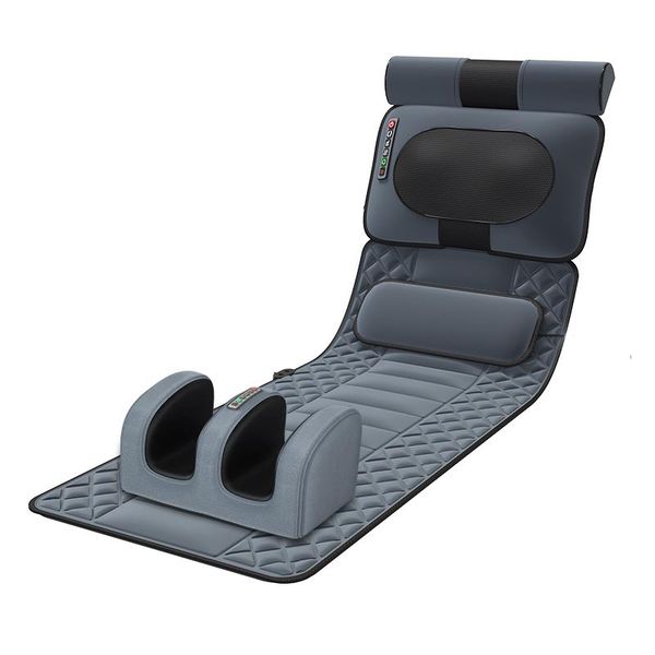 Full Body Massage Mattress - Heat Vibration Air Pressure Therapy - Grey