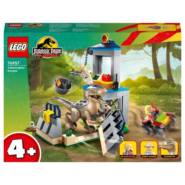 LEGO® Jurassic World Velociraptor Escape 76957 Building Toy Cars (137 Pieces)