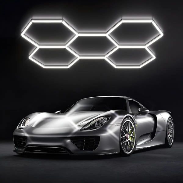 WOVIBO Hexagon Garage Lights for Garage Auto Beauty Shop Car Detailing Shop