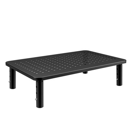 Metal Black height adjustable monitor stand with 3 height settings Image