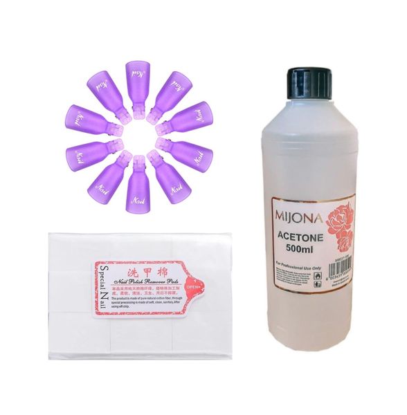 Purple Reusable Soak Off Fingernail Clips Combo