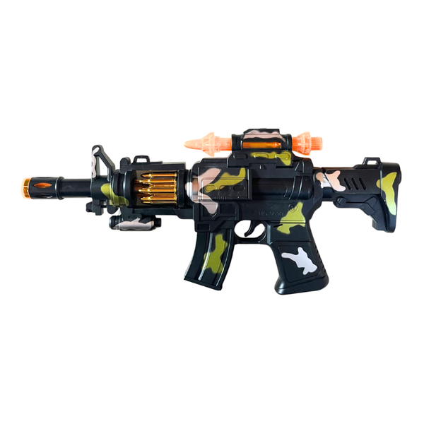 Kids Light-Up Toy Submachine Gun - Sound, Rotating Action and LED Lights