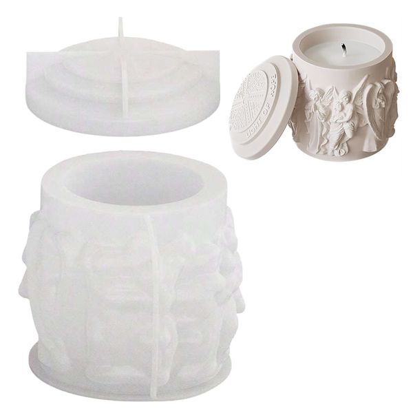 Home Silicone Mould With Lid For Storage Box/Candle Holder 2 Piece