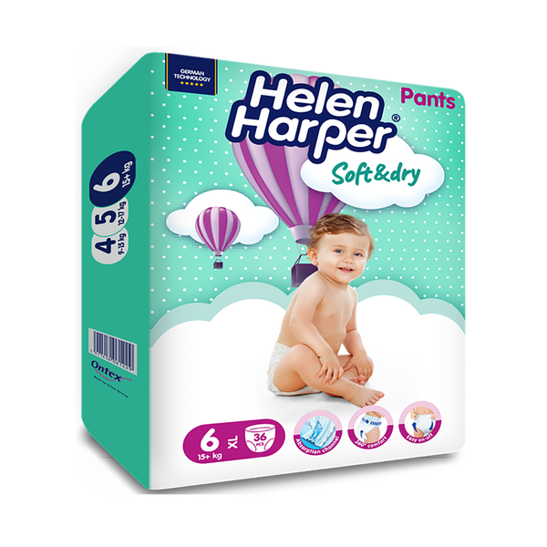 Helen Harper Soft and Dry Baby Nappies XL 15kg+ With 26 Pieces