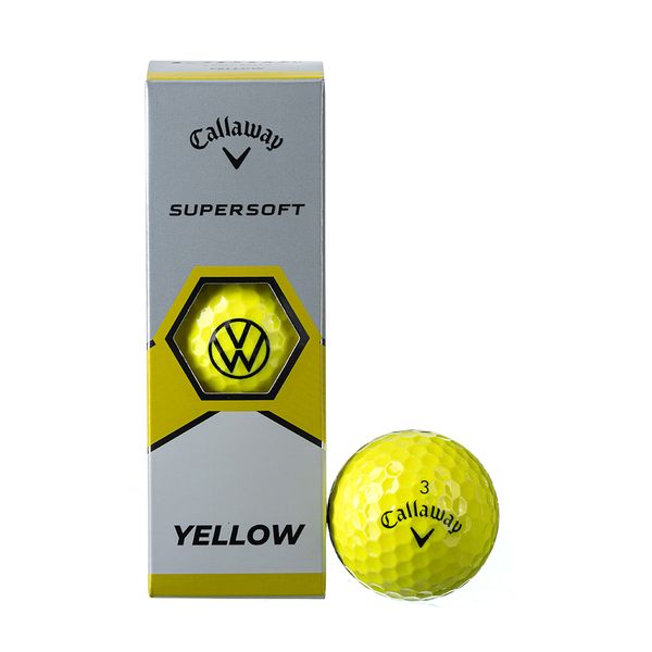 VW Callaway Supersoft Golf Ball Yellow (3 Balls)