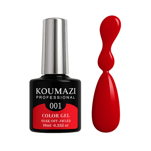 KOUMAZI Red Gel Nail Polish - Soak-Off UV/LED Color - 10ml