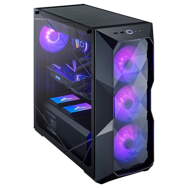 Cooler Master MasterBox TD500 Crystal w/TG + 3ARGB Fan ATX Chassis - Black