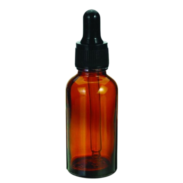 Amber Essential Oil Glass Bottle with Black Pipette - 20ml x 40