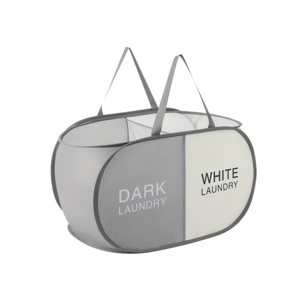 Foldable Dual Compartment Laundry Basket