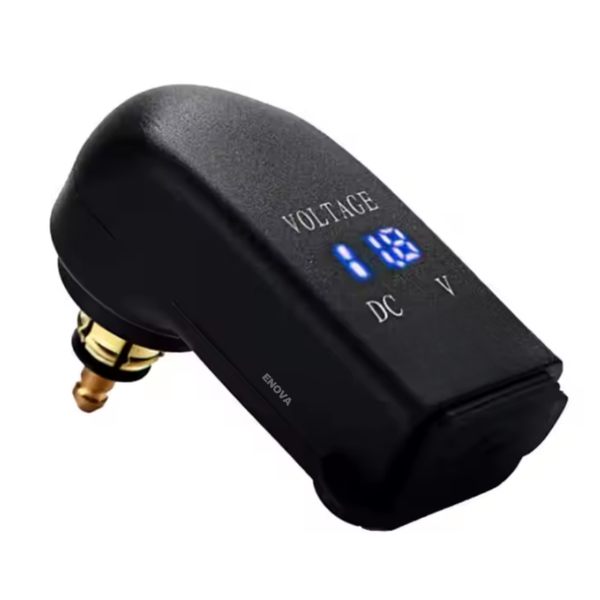 Enova Dual USB Car Charger Socket With LED Voltmeter | 5V/4.2A QC 2.0