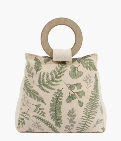 Fern Theme Fabric Door Stop with Carry Handle