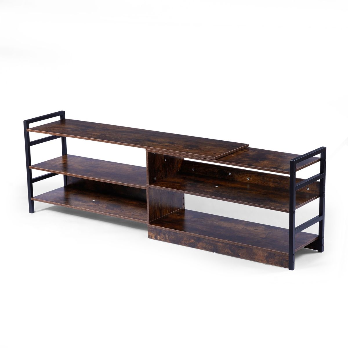 TV Media Console Table, Entertainment Center 3-Tier TV Cabinet