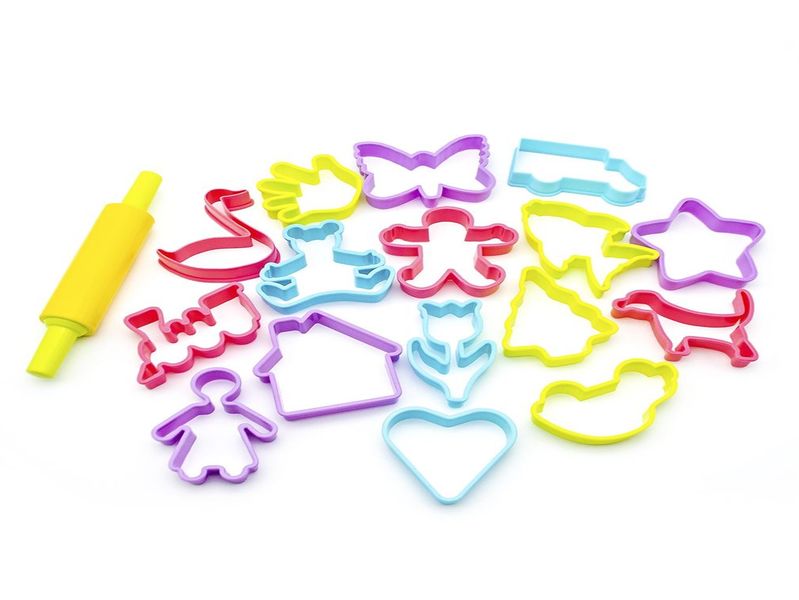 Play Dough Tool Set with Roller - Pink Pastels (Large) - 17 Pieces