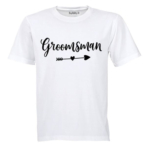 Groomsman - Arrow - Mens - T-Shirt - White